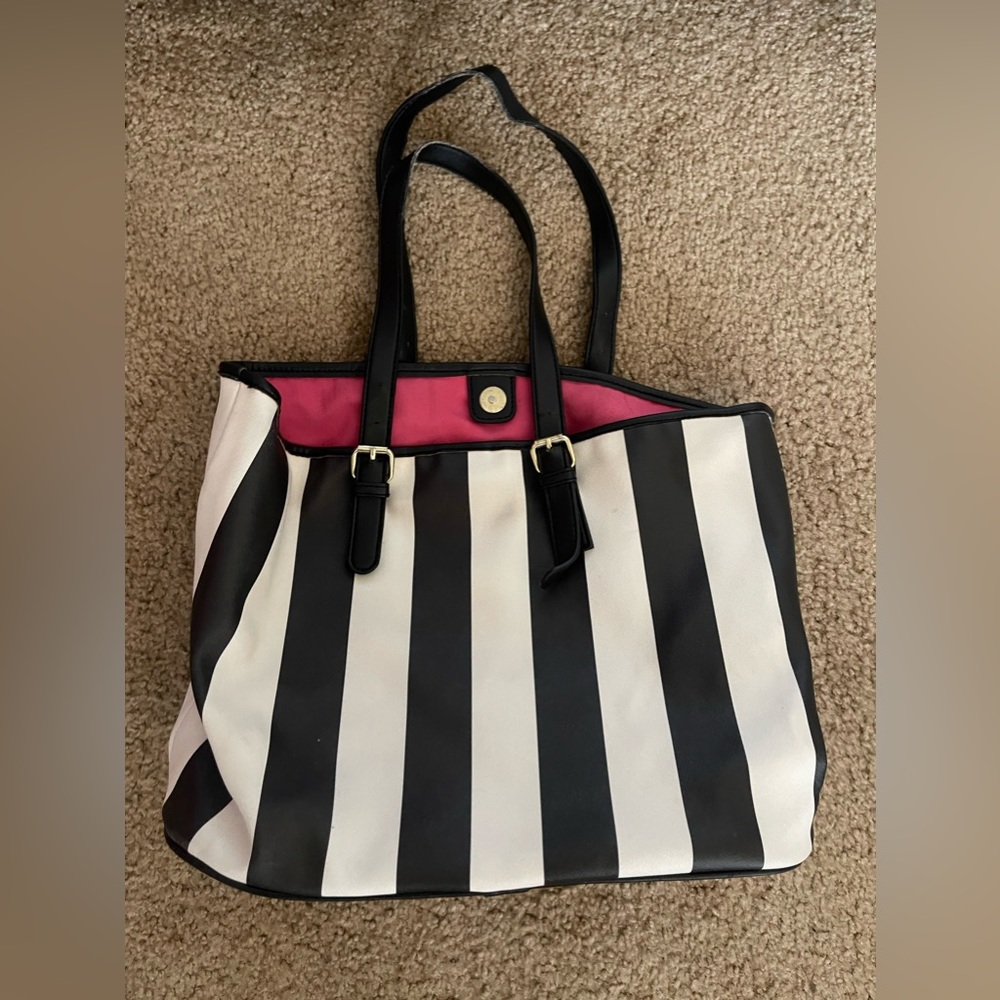 JoAnn Fabric-Black and White striped Tote handbag